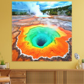 Trillende Warmwaterbron: Kunstwerk van de Aarde Canvas Afdruk (Insitu (Woonkamer))