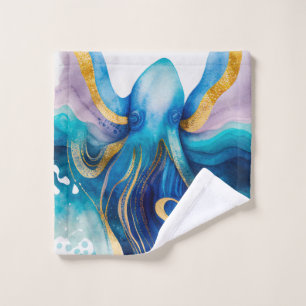 Trillende Water Kleur Octopus Washandje