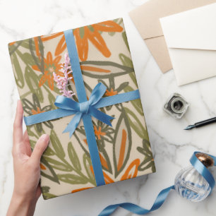 Trillende wildernis tuin bloeit kleurrijke bloemen cadeaupapier