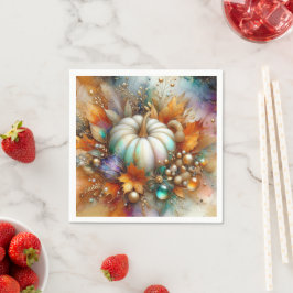 Trillende Witte Herfstpompoen Servet