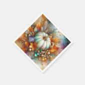 Trillende Witte Herfstpompoen Servet (Hoek)