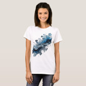 Trillende Zilveren WATER FLOW Statement T-shirt (Voorkant volledig)