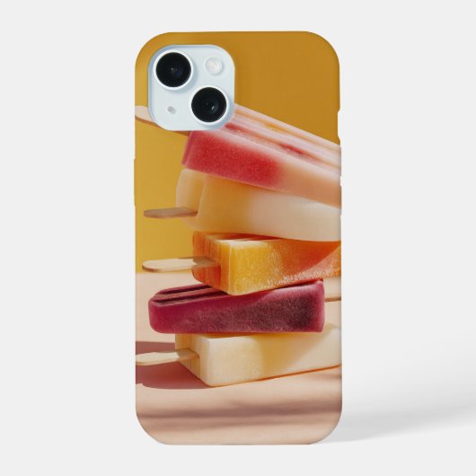 Trillende Zomer Popsicle Stack Tech Hoesje iPhone 15 Case (Achterkant)