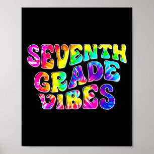 Trilling 7e klas Tie Dye Eerste schooldag  Poster