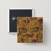 Trilling-bloemcamouflage Vierkante Button 5,1 Cm (Voorkant /achterkant)