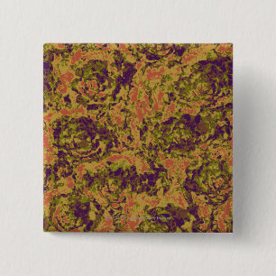 Trilling-bloemcamouflage Vierkante Button 5,1 Cm