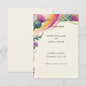 Trilling Tartan Distel Save The Date Kaart (Voorkant / Achterkant)