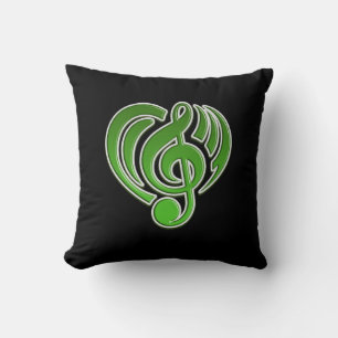 Trillingen Muzikale Liefde Groen Hart Muzieknoot D Kussen