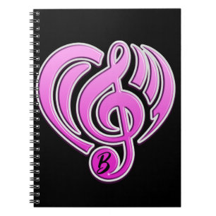 Trillingen Muzikale Liefde Roze Hart Muzieknoot DJ Notitieboek