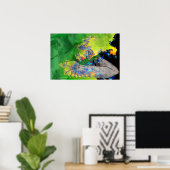 TRILLINGEN VAN MATERIE, FRACTALE VROUW IN GROEN GE POSTER (Thuiskantoor)
