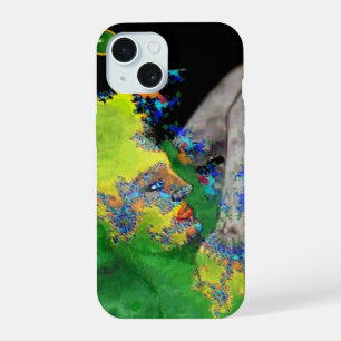 TRILLINGEN VAN MATERIE Groen Fractale Vrouw iPhone 15 Hoesje