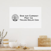 Trillion Dollar Platina Munt Poster (Keuken)