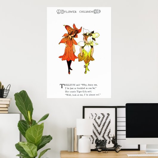 Trillium en Tiger-Lily Poster (Thuiskantoor)