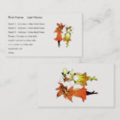 Trillium en Tiger-Lily, Whimsical Flower Book Art Visitekaartje (Voorkant / Achterkant)