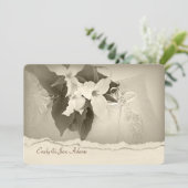 Trillium in sepia tone Wedding Vow Renewal Kaart (Staand voorkant)