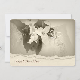 Trillium in sepia tone Wedding Vow Renewal Kaart