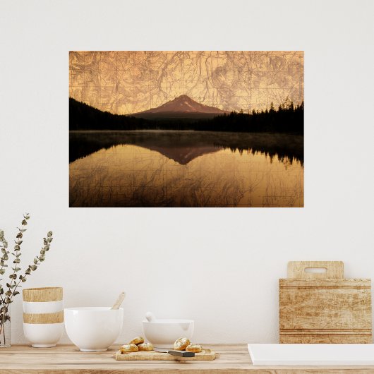 Trillium Lake Double Exposure Poster (Keuken)