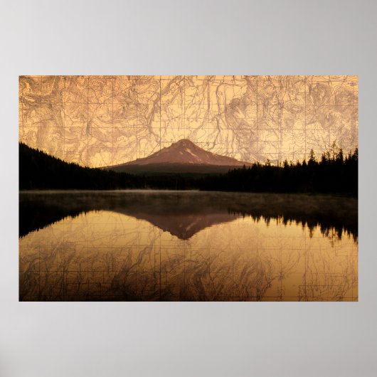 Trillium Lake Double Exposure Poster (Voorkant)
