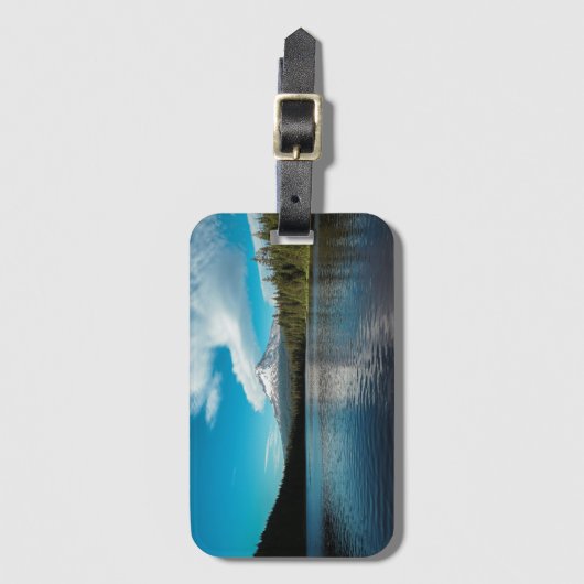 Trillium Lake Foto van Oregon USA Bagagelabel (Voorkant (verticaal))