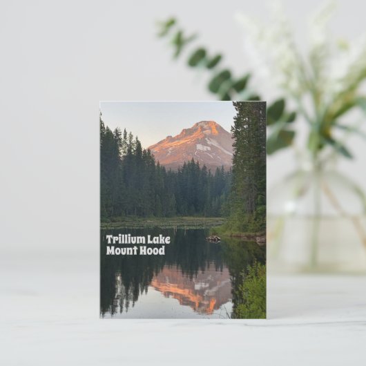 Trillium Lake Mount Hood Sunset Reflection Travel Briefkaart (Staand voorkant)