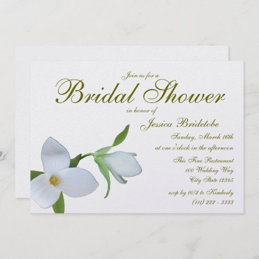 Trillium Spring Vrijgezellenfeest Kaart (Voorkant / Achterkant)