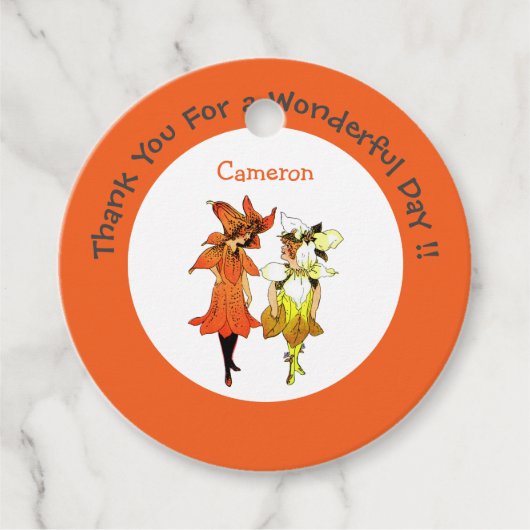 Trillium tijger-lelie grillige bloem partij leveri bedankjes labels (Voorkant)