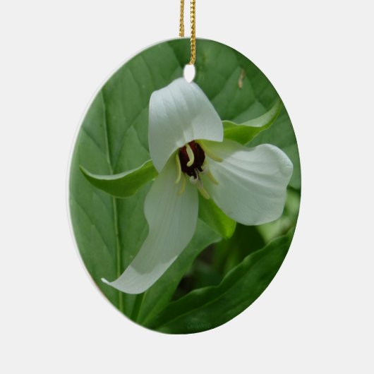Trillium White Keramisch Ornament (Rechts)