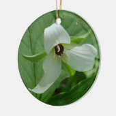 Trillium White Keramisch Ornament (Links)
