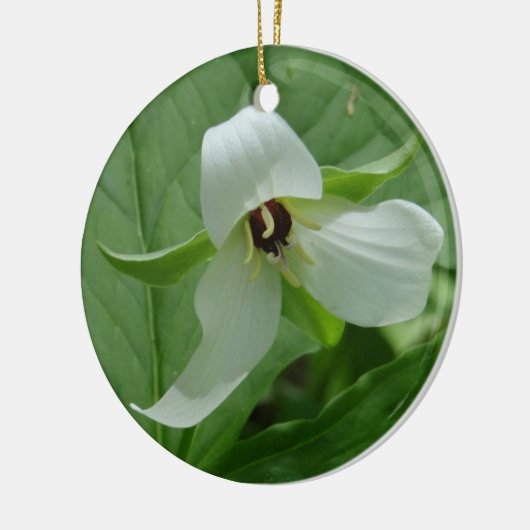 Trillium White Keramisch Ornament (Links)