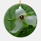 Trillium White Keramisch Ornament (Achterkant)