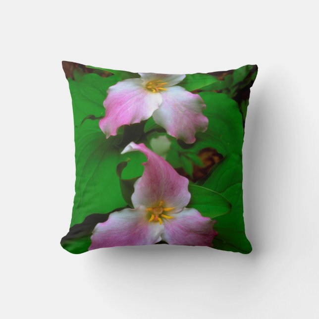 Trillium-wildbloem Kussen (Voorkant)