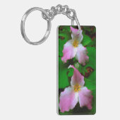 Trillium-wildbloem Sleutelhanger (Voorkant Links)