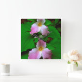 Trillium Wildflower Vierkante Klok (Huis)