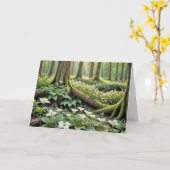 Trilliums in een voorjaarsbos kaart (Gele Bloem)