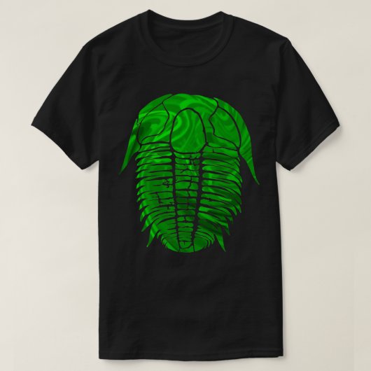 Trilobite Fossil Vector Emerald Pattern T-shirt (Design voorkant)
