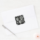 Trilobites and Fossils in Black and White Vierkante Sticker (Envelop)