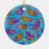 Trilobites op lichtblauwe achtergrond (kinder patr keramisch ornament (Achterkant)