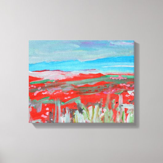 Trilrood Klaprozenveld Canvas Afdruk (Voorkant)