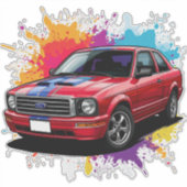 Trilrood Spierkracht Auto Sticker (Voorkant)