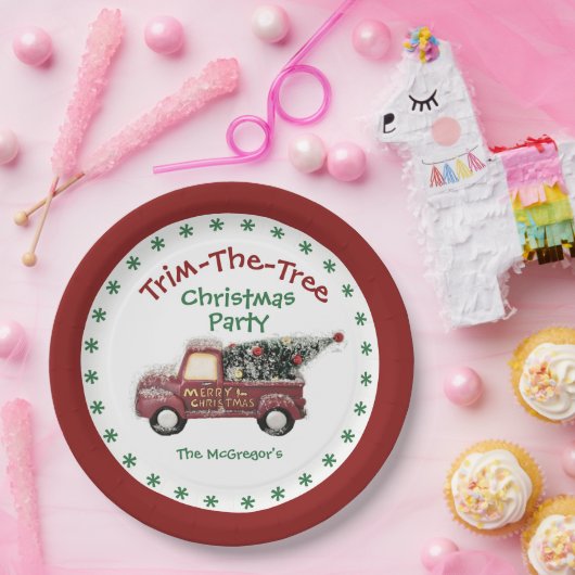Trim de boom kerstfeest met naam papieren bordje (Feest)