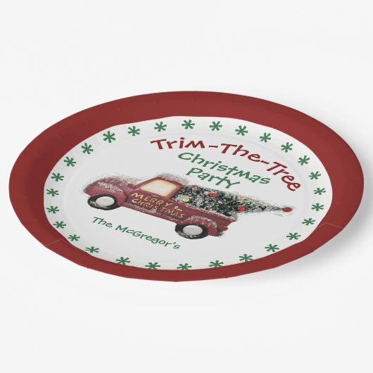 Trim de boom kerstfeest met naam papieren bordje (Gekanteld)
