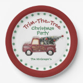 Trim de boom kerstfeest met naam papieren bordje (Voorkant)