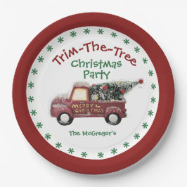 Trim de boom kerstfeest met naam papieren bordje