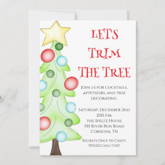 Trim de boom kerstfeest uitnodiging