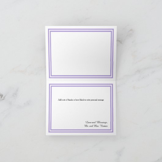 Trim dubbele lavender - Hartelijk dank Bedankkaart (Binnen)