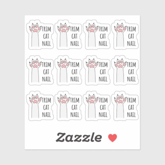 Trim kat nagels knippen nagel huisdier grooming pl sticker (Vel)