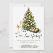 Trim, Sip, Hooray Kerstfeest Kaart (Voorkant)