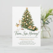 Trim, Sip, Hooray Kerstfeest Kaart (Staand voorkant)