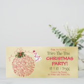 Trim-The-Tree, Rood en Goud Kerstfeest Kaart (Staand voorkant)