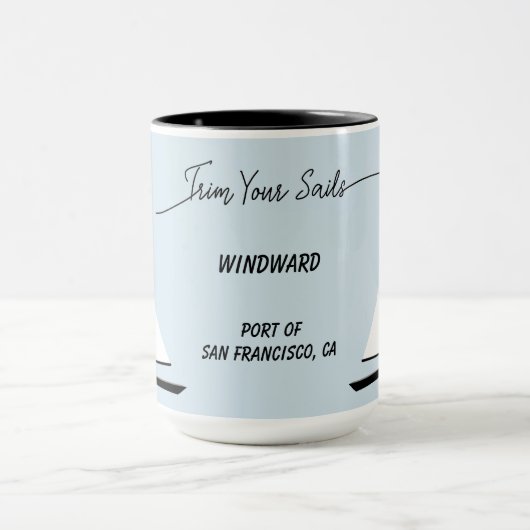 Trim uw zeilen op maat zeilboot mok (Midden)